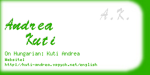 andrea kuti business card